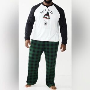 Cuddl Duds Jammies for Your Families pajama set   size 4 XL  papa bear  plaid